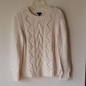 Talbots Ivory Cable Knit Sweater